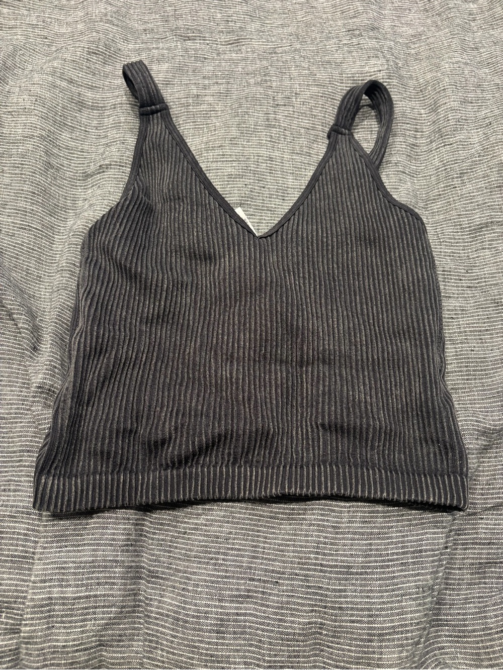 Wishlist Ribbed V-Neck Cami Tank Top - Black